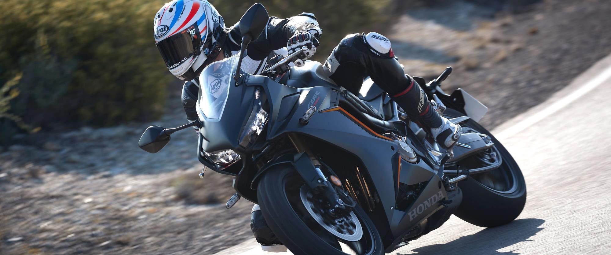 Honda CBR650R, being ridden on the road