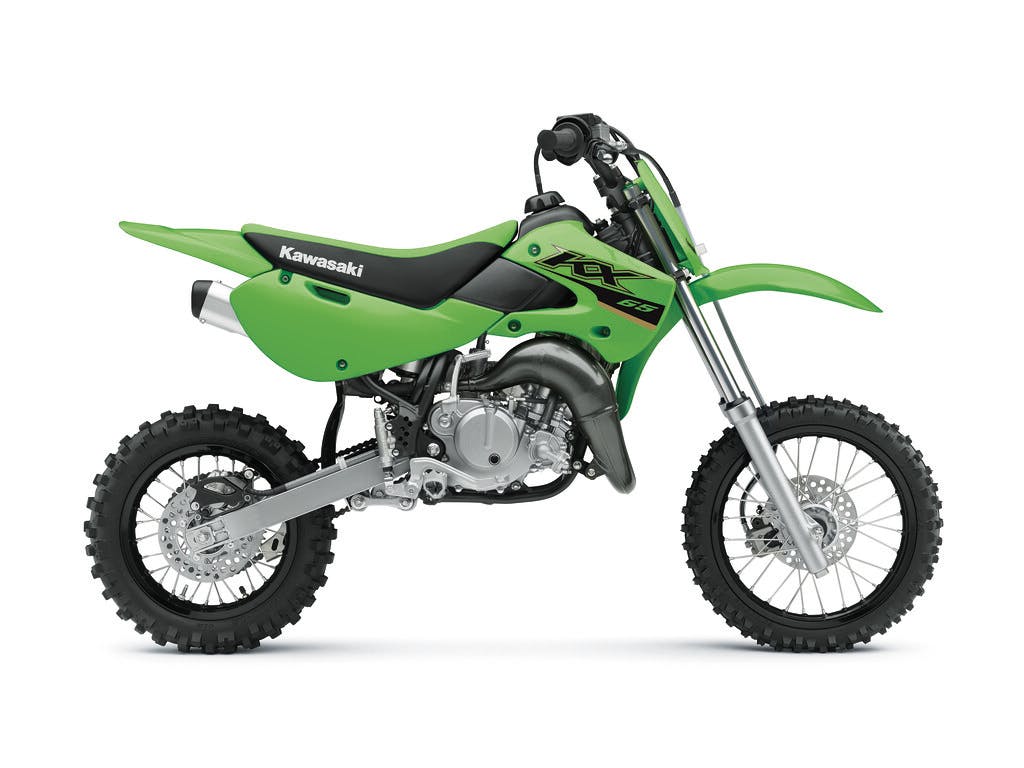 Kawasaki KX65 in lime green colour