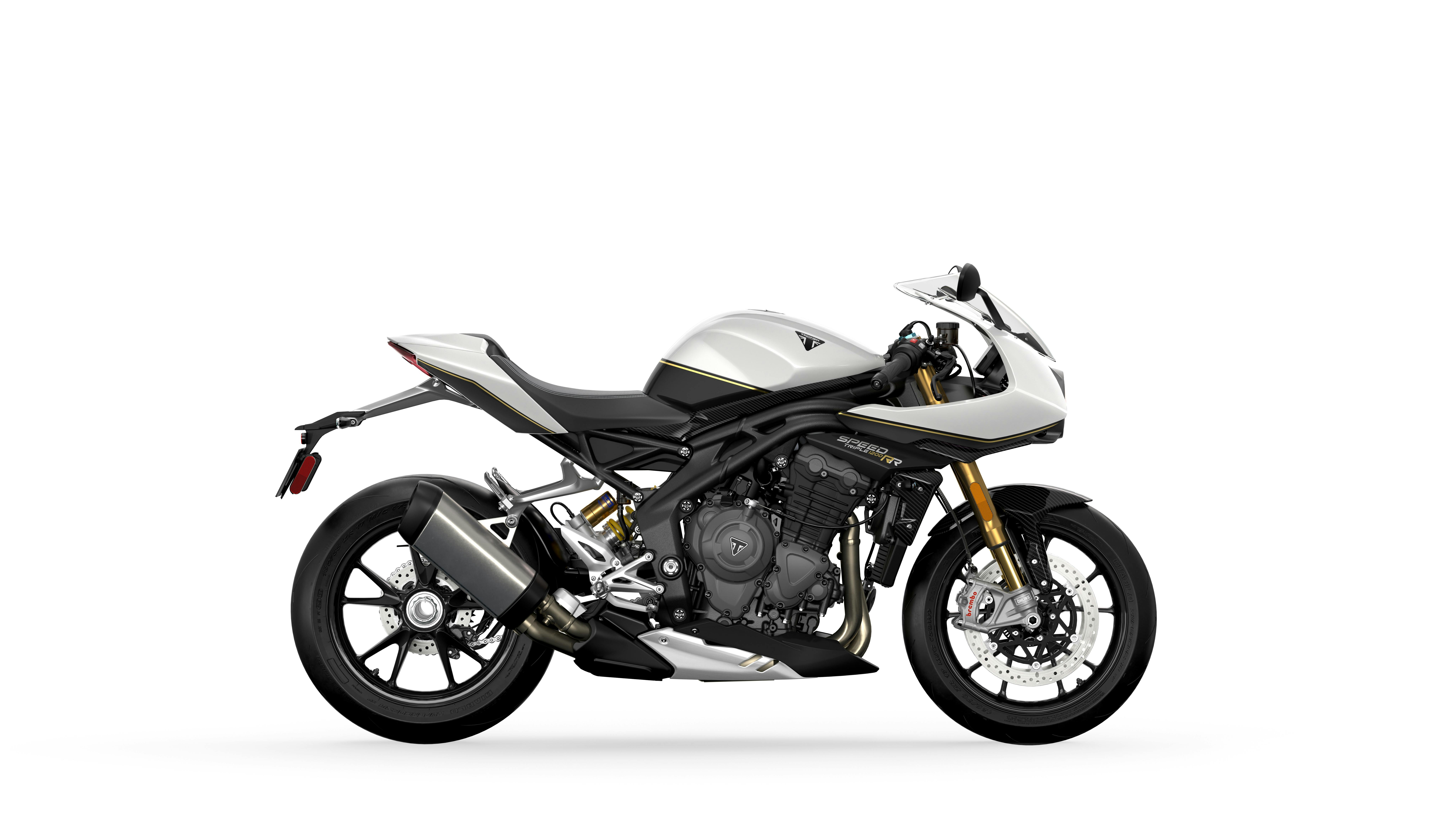 Triumph Speed Triple 1200 RS in crystal white storm grey colour