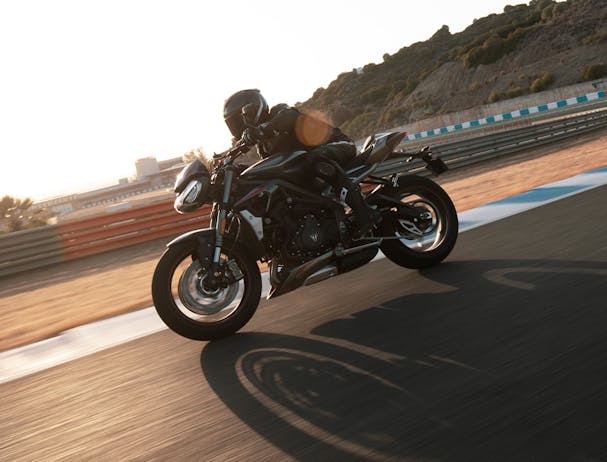 Triumph Street Triple RS on the road.