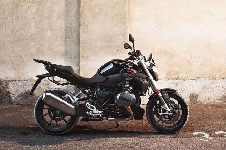 BMW R 1250 R in black storm metallic colour, parked