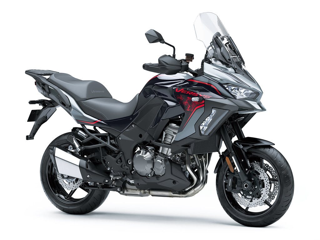 Kawasaki Versys 1000 S in HD Pearl Storm Gray with HD Metellic Diablo Black and Metallic Flat Spark Black colour