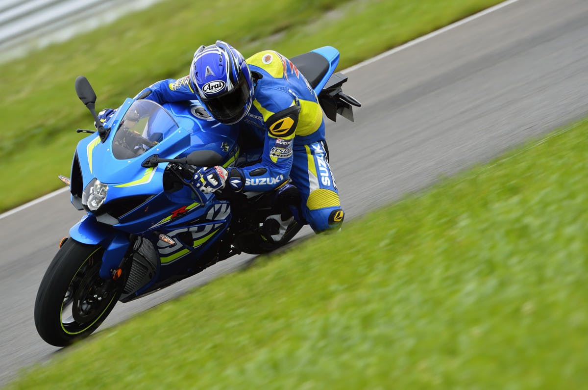 SUZUKI GSX-R1000 ABS being ridden on a race track