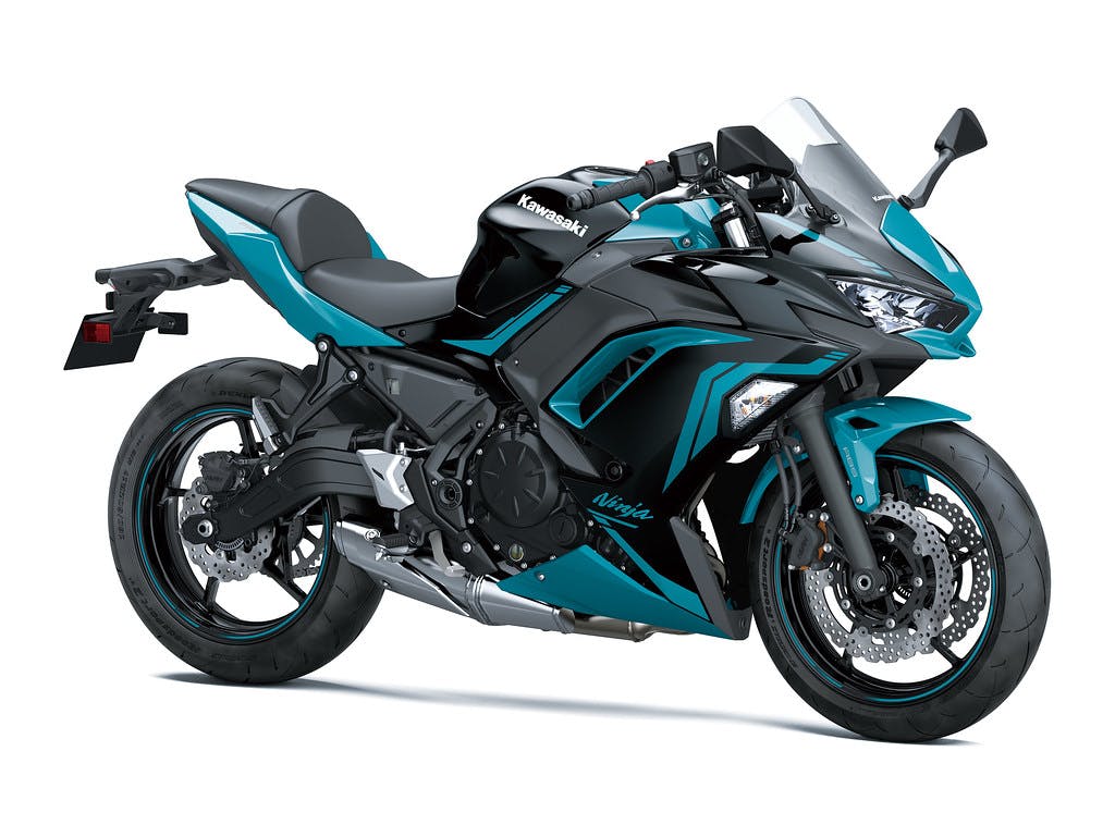 Kawasaki Ninja 650L SE in Metallic Spark Black With Pearl Nightshade Teal colour