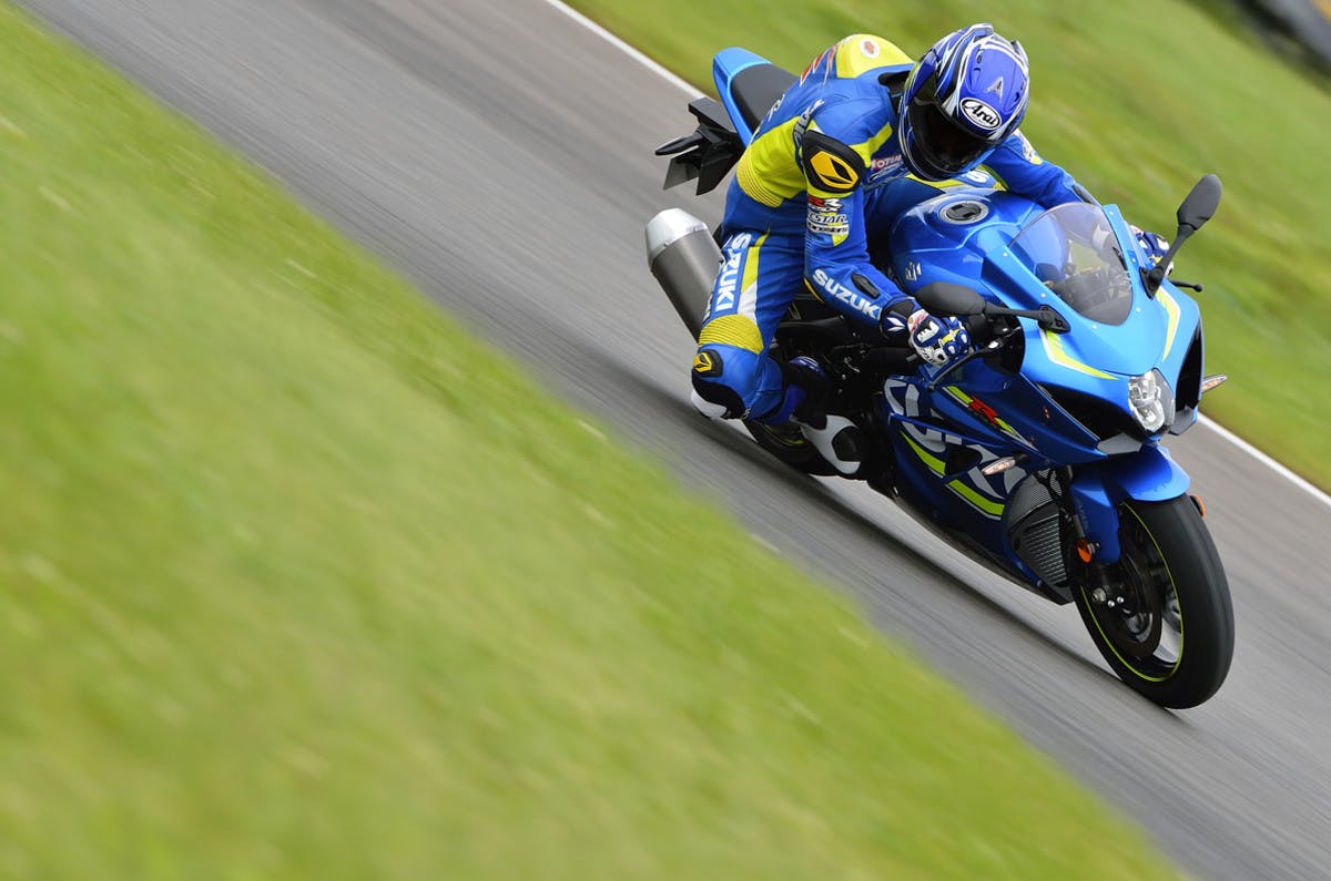 SUZUKI GSX-R1000 ABS being ridden on a race track