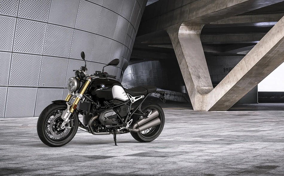 BMW R nineT Pure, parked.