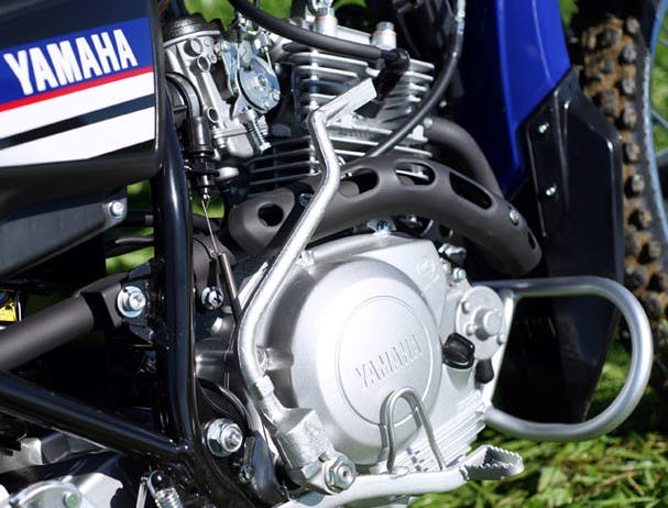 Yamaha AG125 close up image of engine