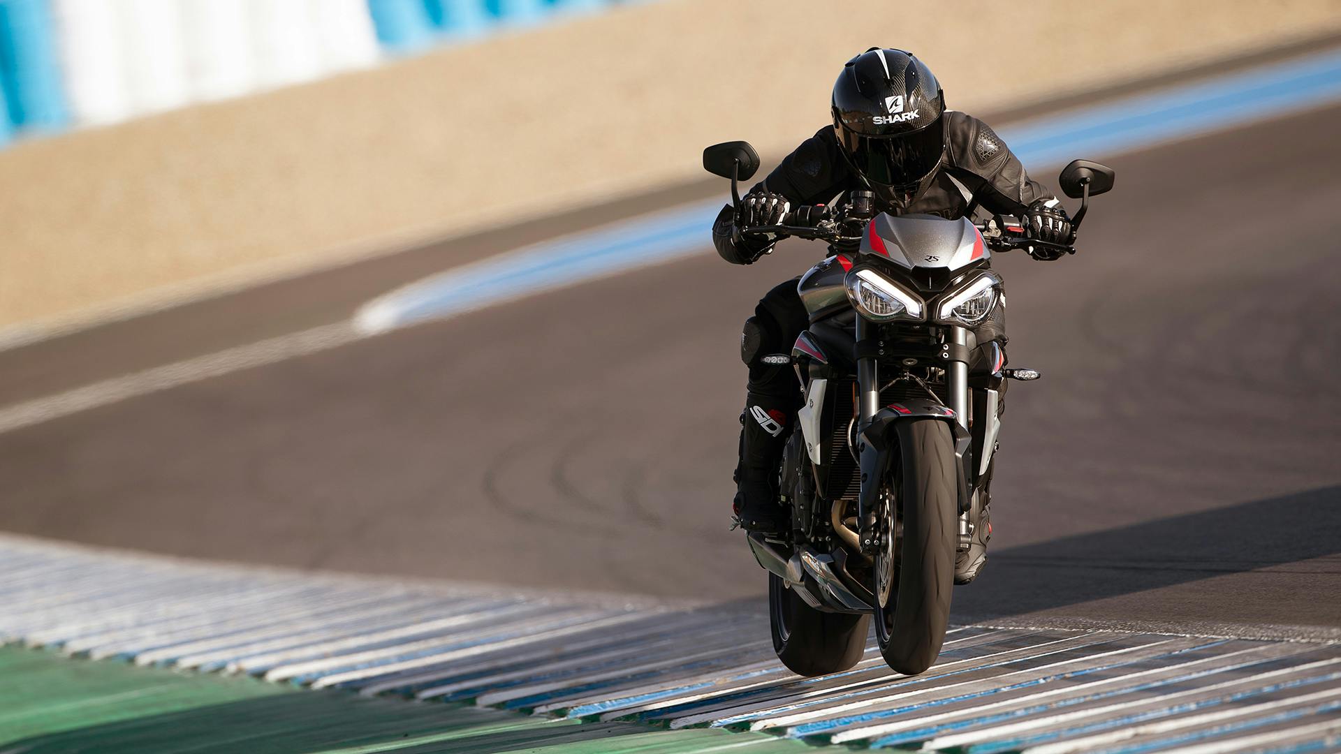 Triumph Street Triple RS on the road.