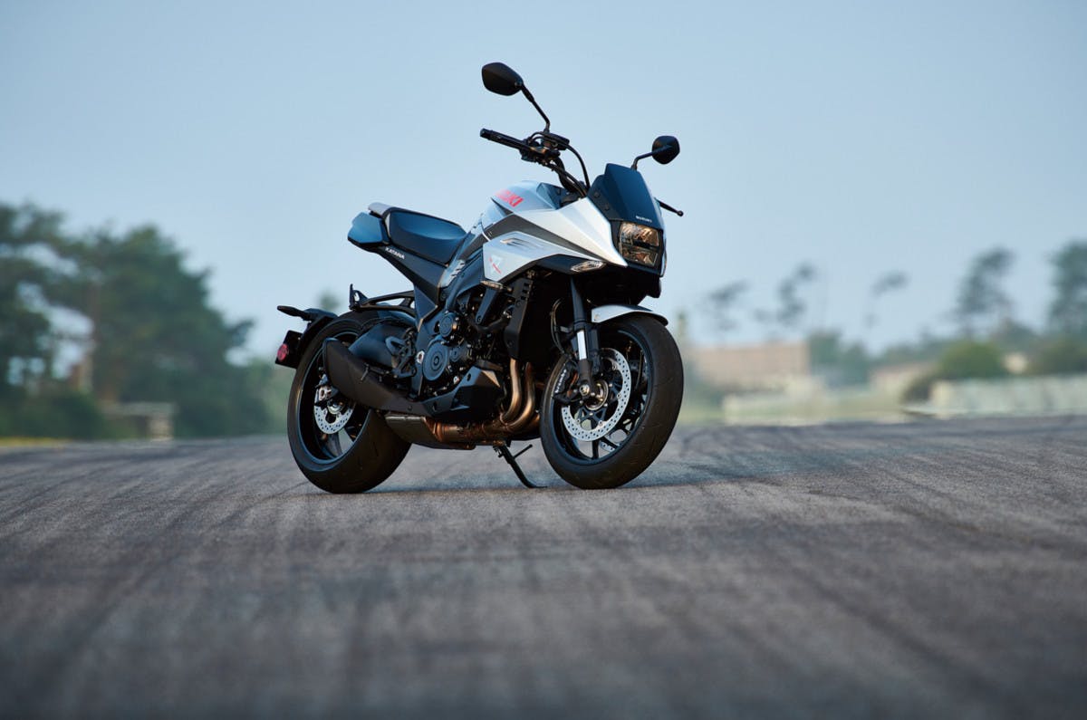 SUZUKI KATANA in metallic mystic silver colour, parked