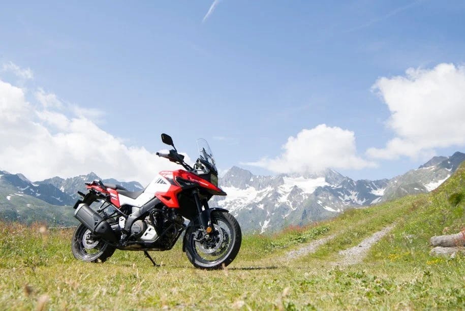 Suzuki V-Strom 1050 parked in a perfect view