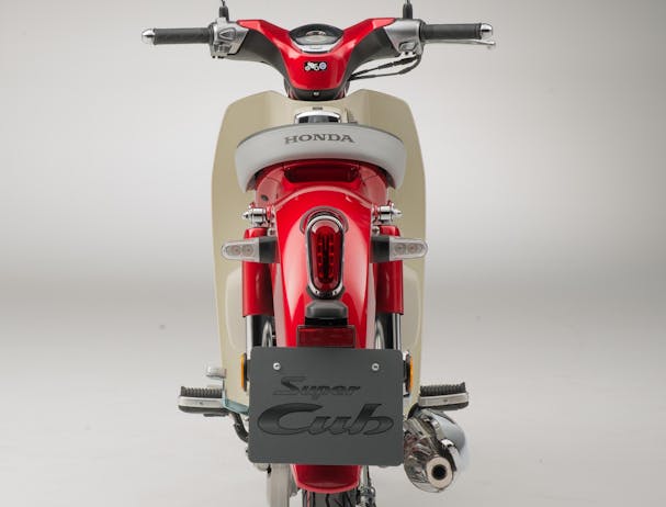 Honda C125 Super Cub in Pearl Nebula Red colour
