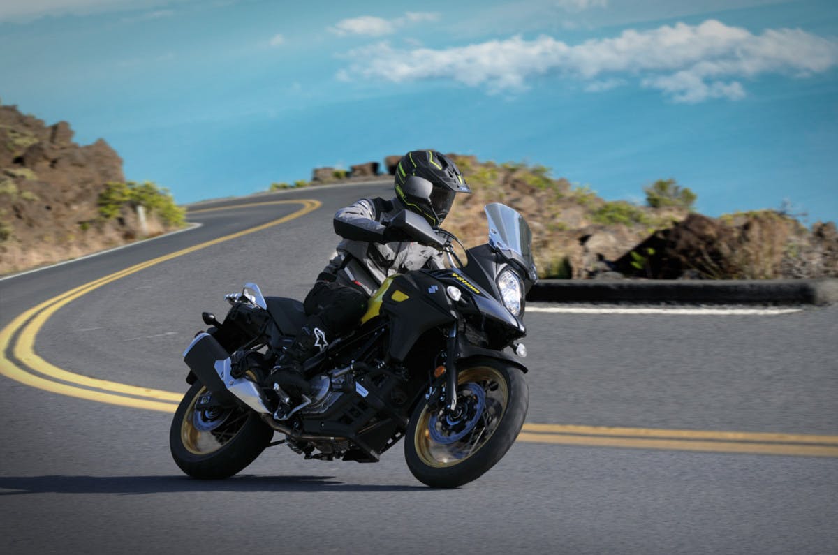 SUZUKI V-STROM 650 ABS on a hill road