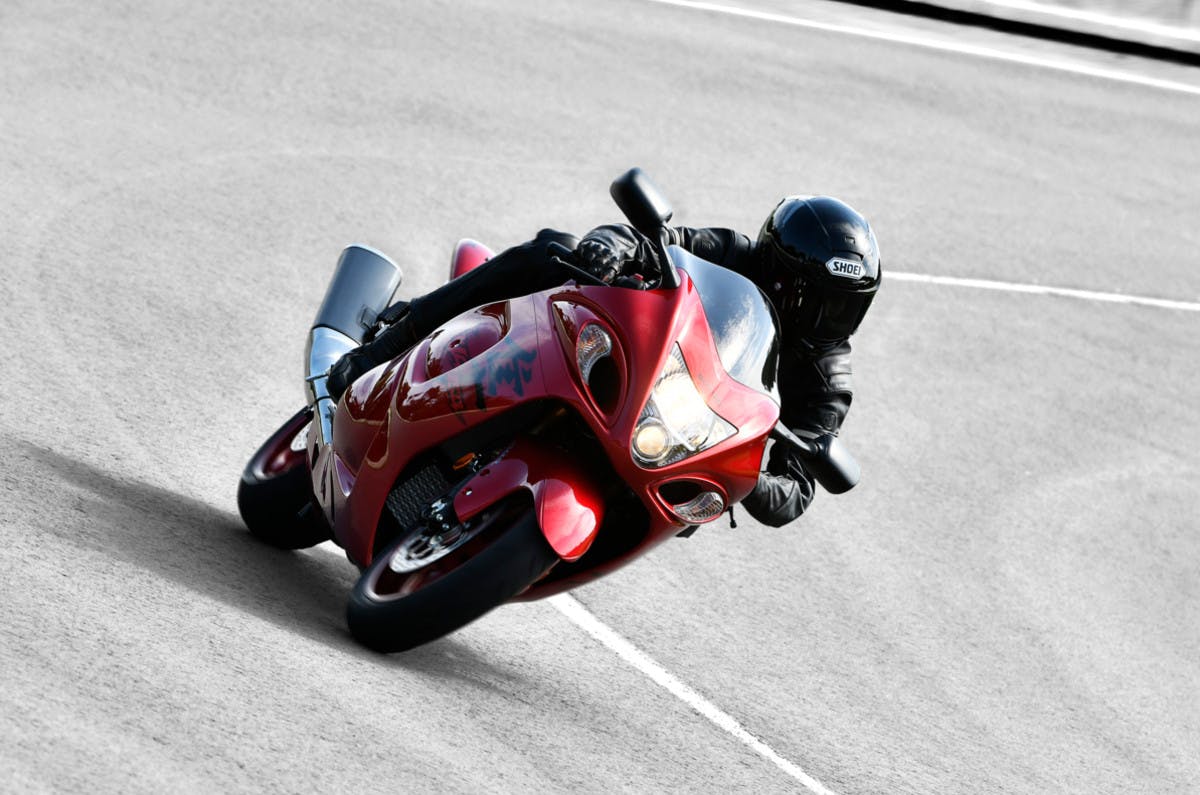 Suzuki Hayabusa in action on the road