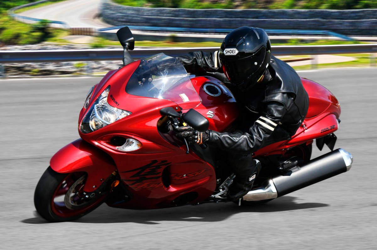Suzuki Hayabusa in action on the road