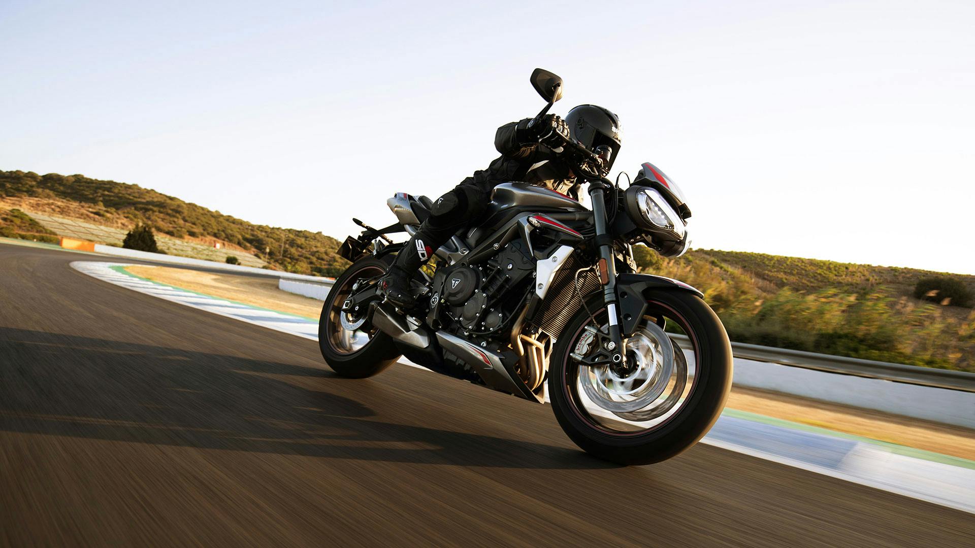 Triumph Street Triple RS on the road.