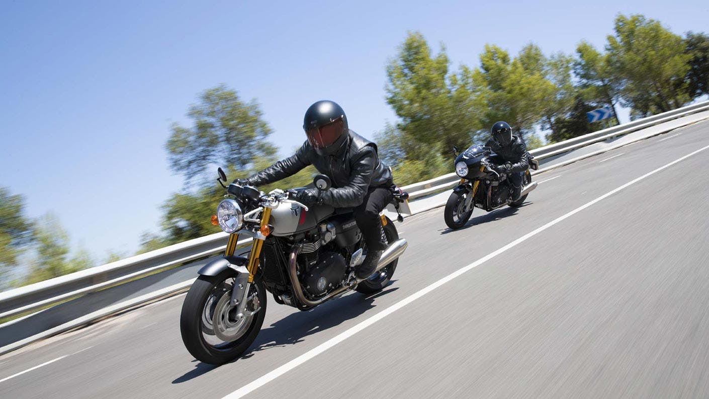 Triumph Thruxton RS on the road.