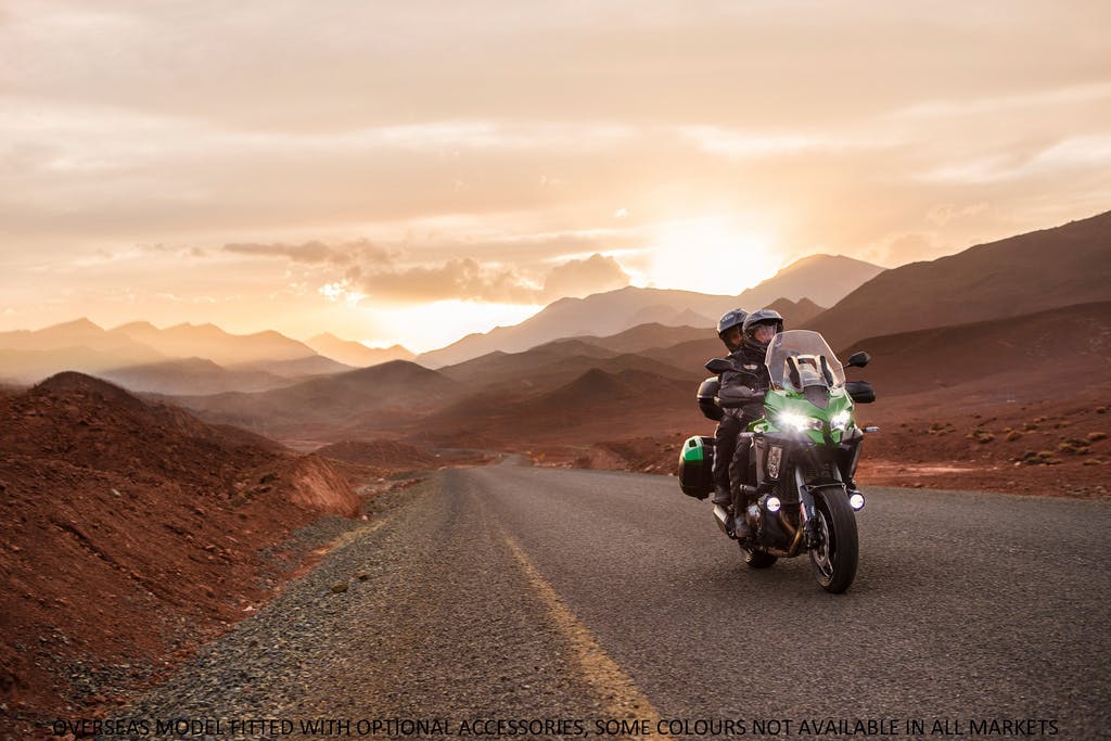 KAWASAKI VERSYS 1000 SE being ridden on a road
