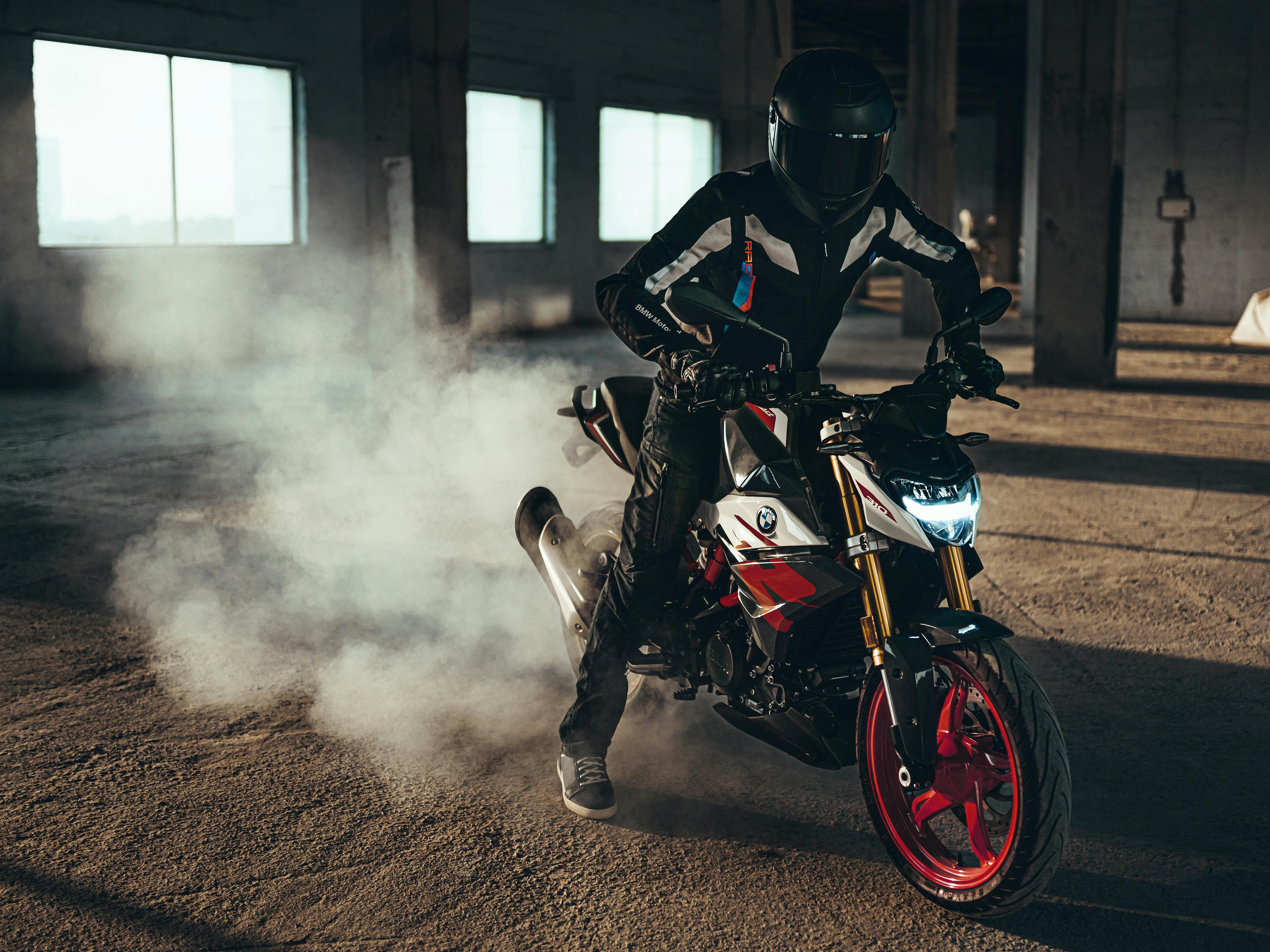 BMW G 310 R in Cosmic Black colour being tested