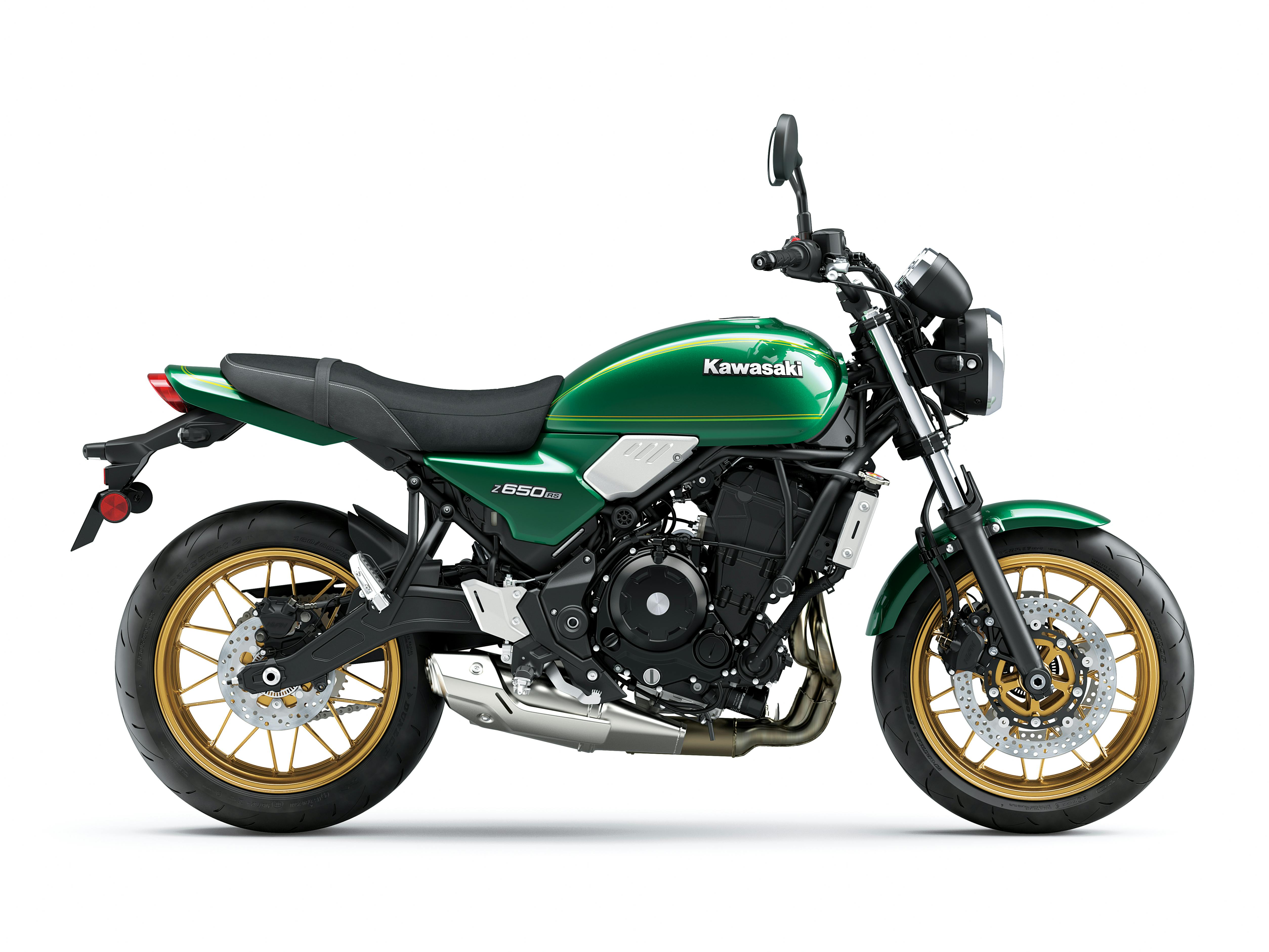 Kawasaki Z650RS in Candy Emerald Green colour