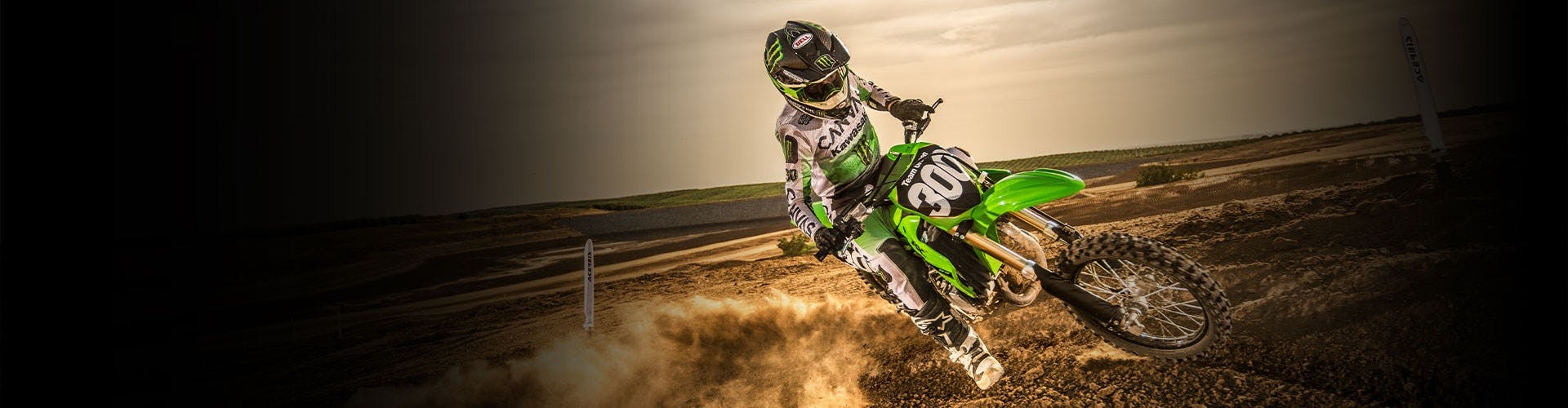 KAWASAKI KX85 in action on off-road track