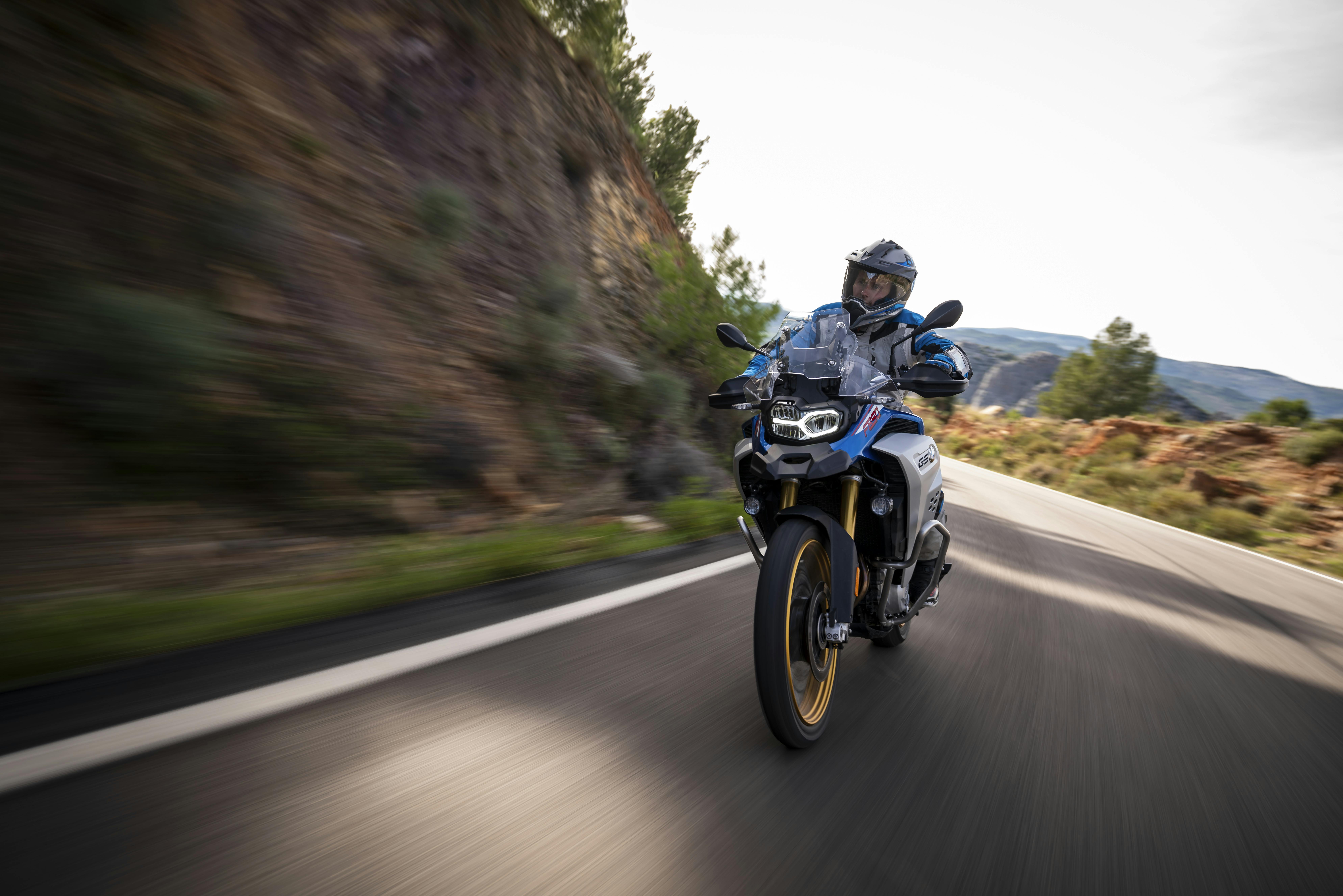 BMW F 850 GS ADVENTURE motorcycle riding on the road