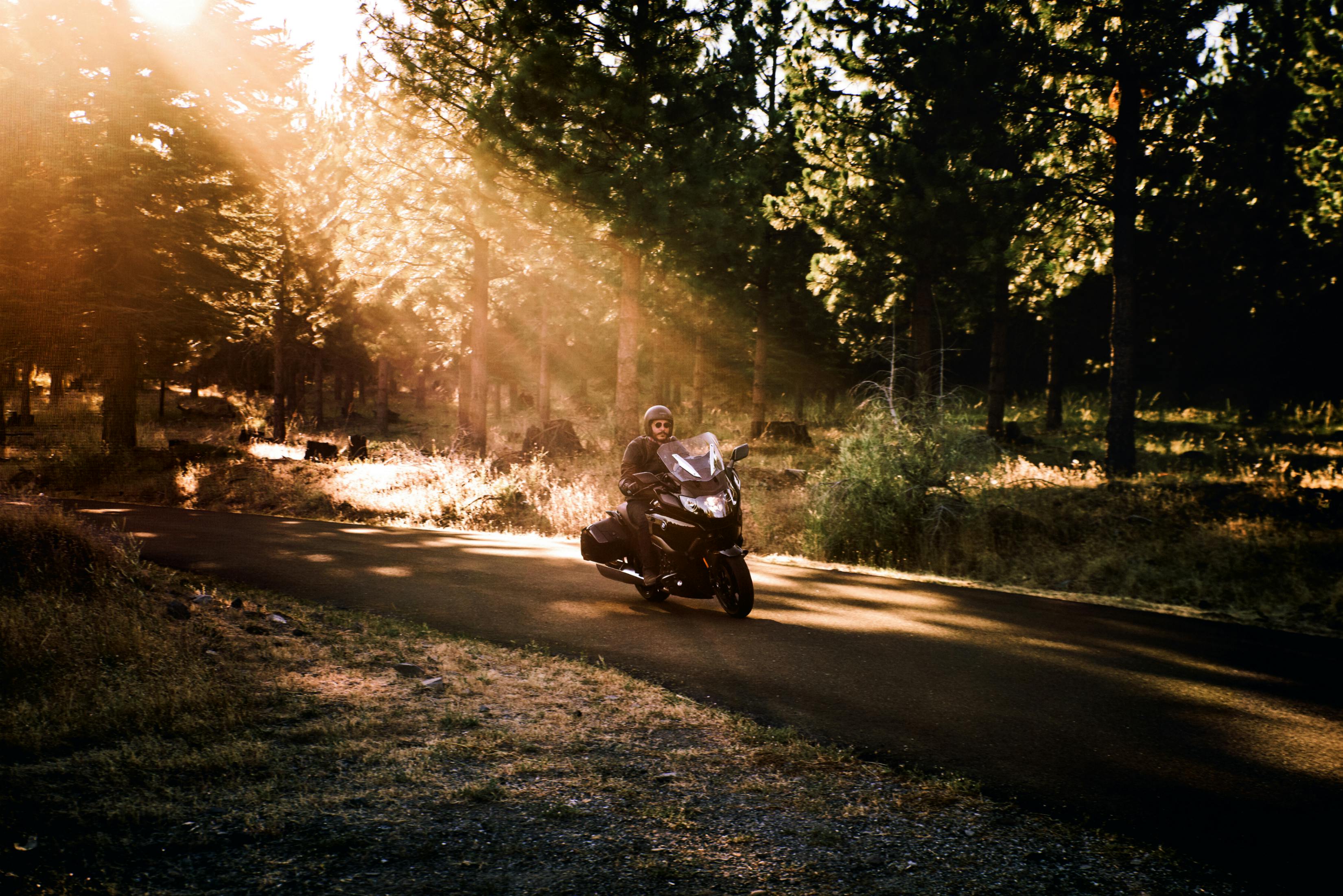 BMW K 1600 B being ridden on a road