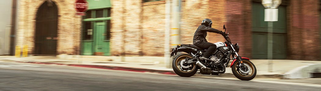 Yamaha XSR700 on the road