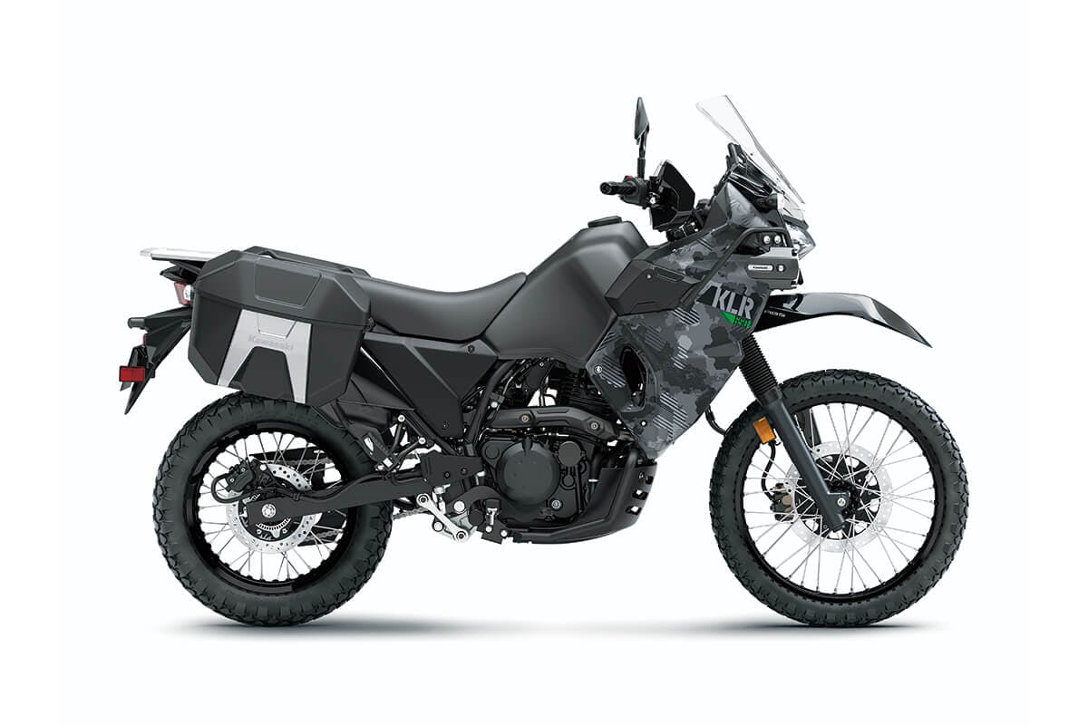 Kawasaki KLR650 Adventure in cypher camo gray colour