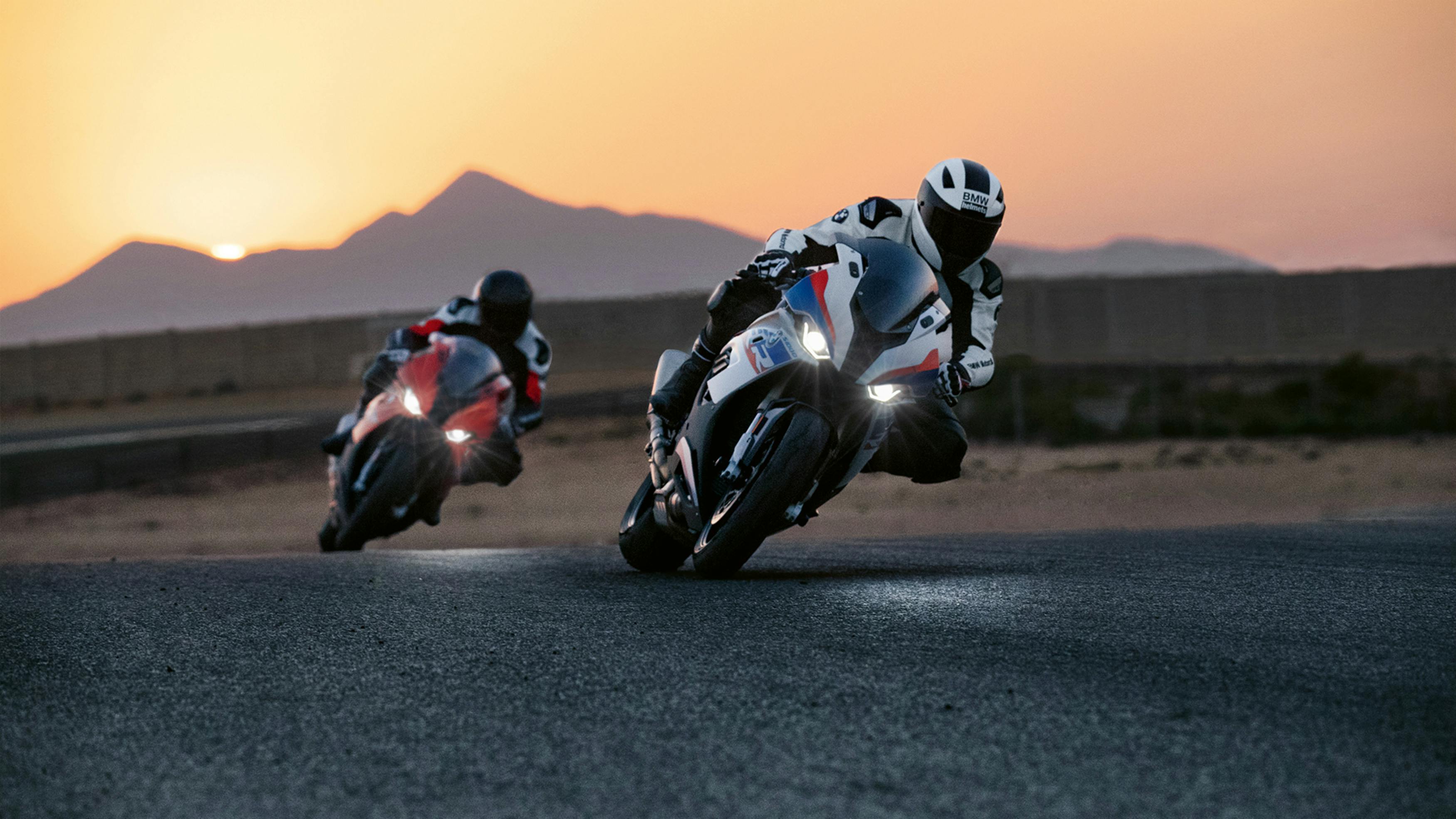 BMW S 1000 RR M SPORT being ridden on the race track