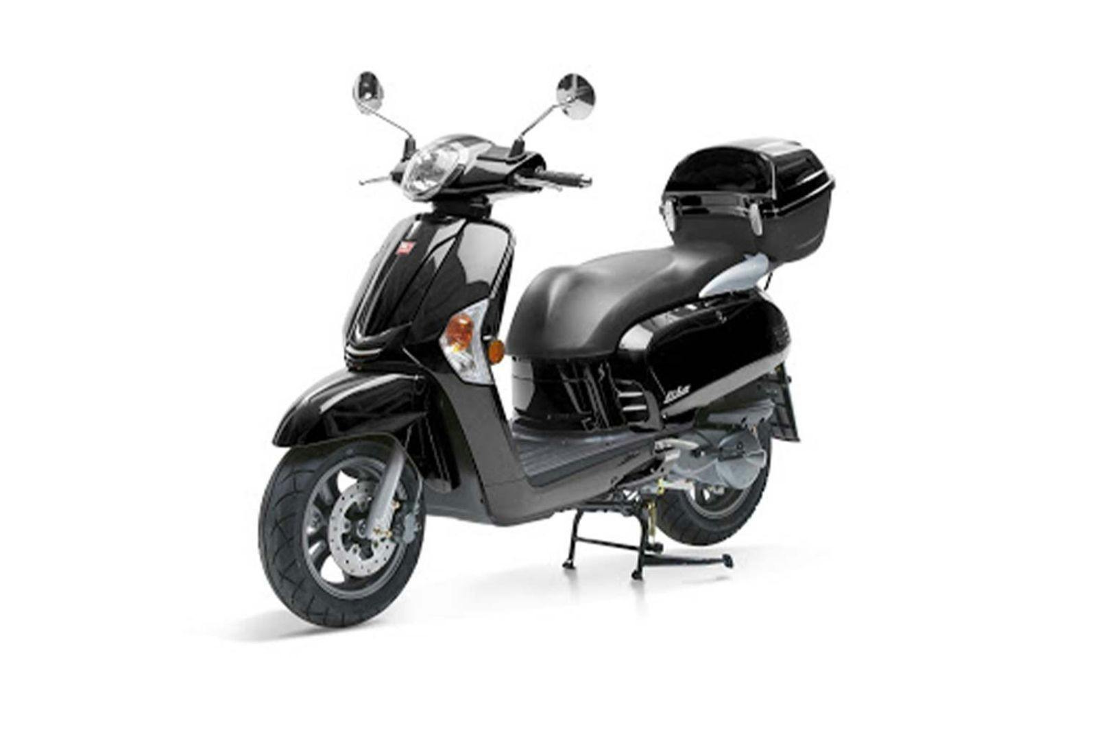 Kymco LIKE 125 in black colour, parked