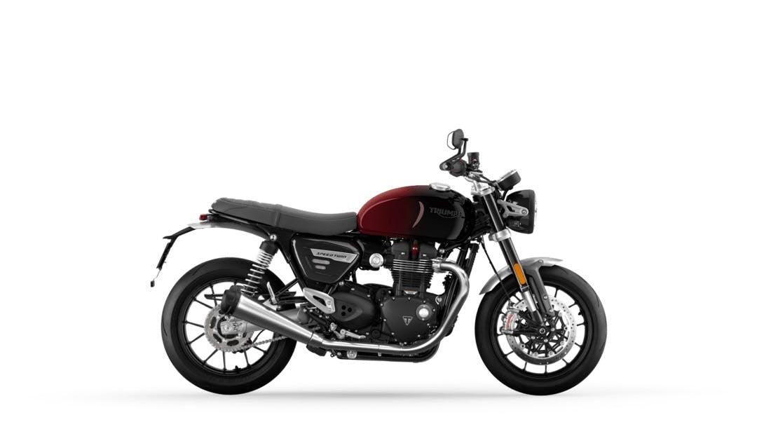 Triumph Bonneville Speed Twin 1200 Stealth in red colour