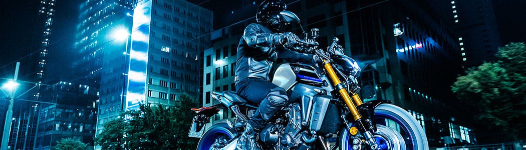 Yamaha MT-09SP in icon performance colour on the road