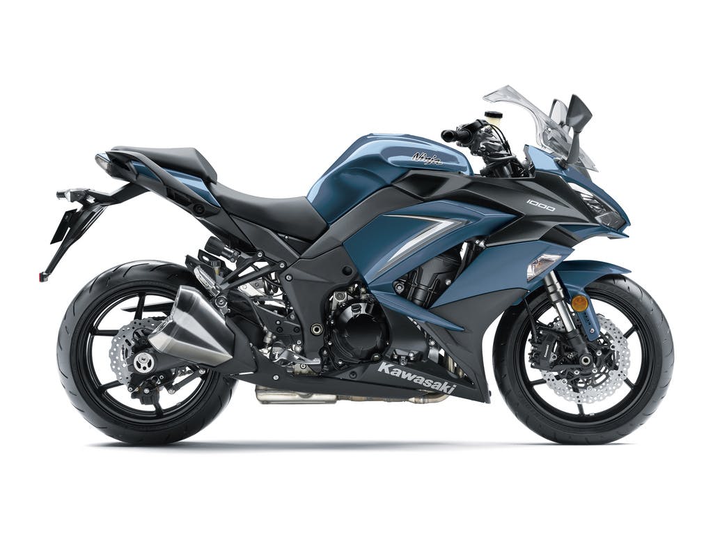 KAWASAKI NINJA 1000 in stormcloud blue and metallic matte carbon grey colour