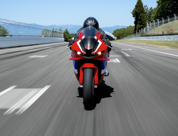 Honda CBR600RR in Grand Prix Red colour on race track