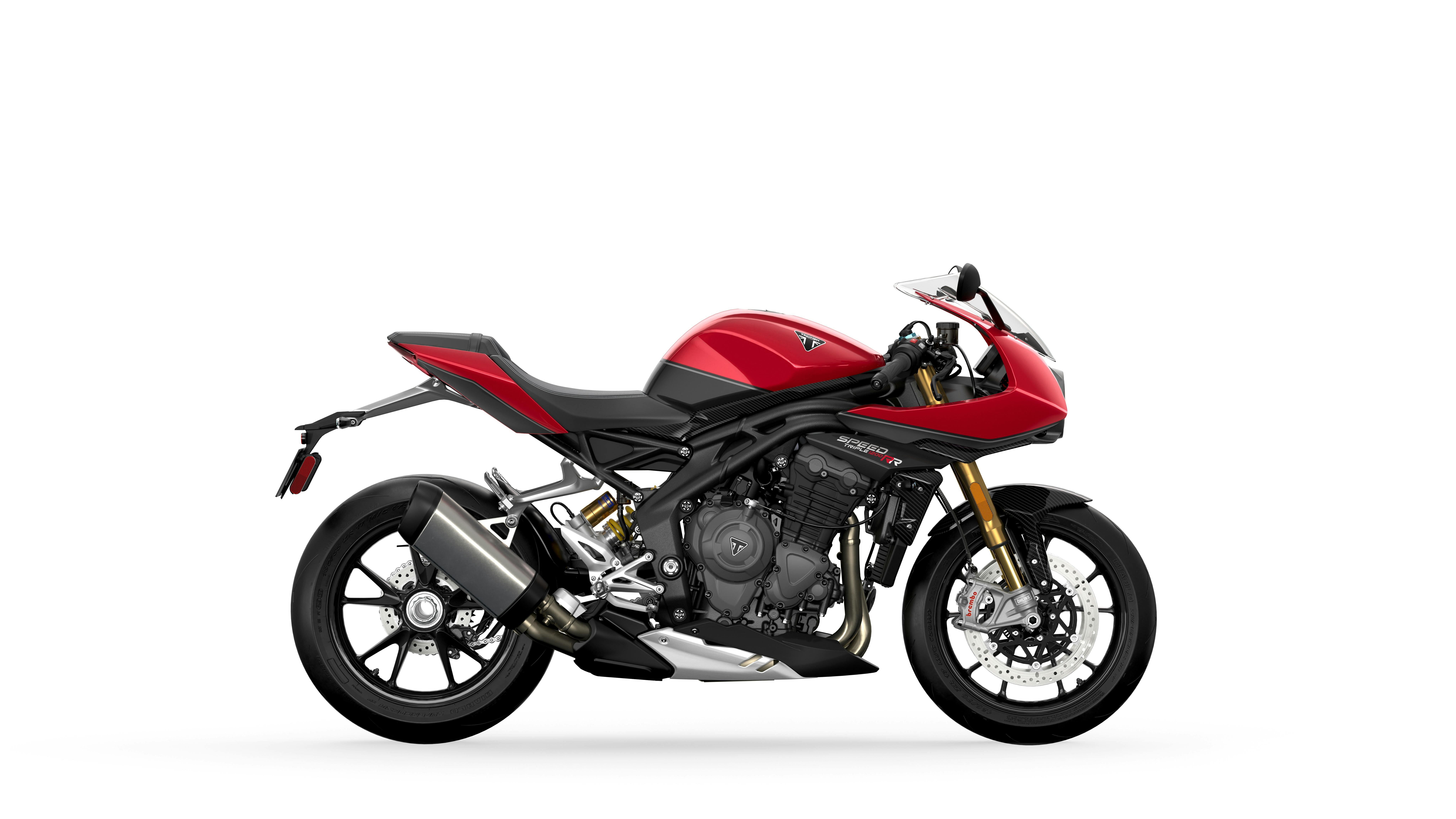 Triumph Speed Triple 1200 RS in red hopper storm grey colour