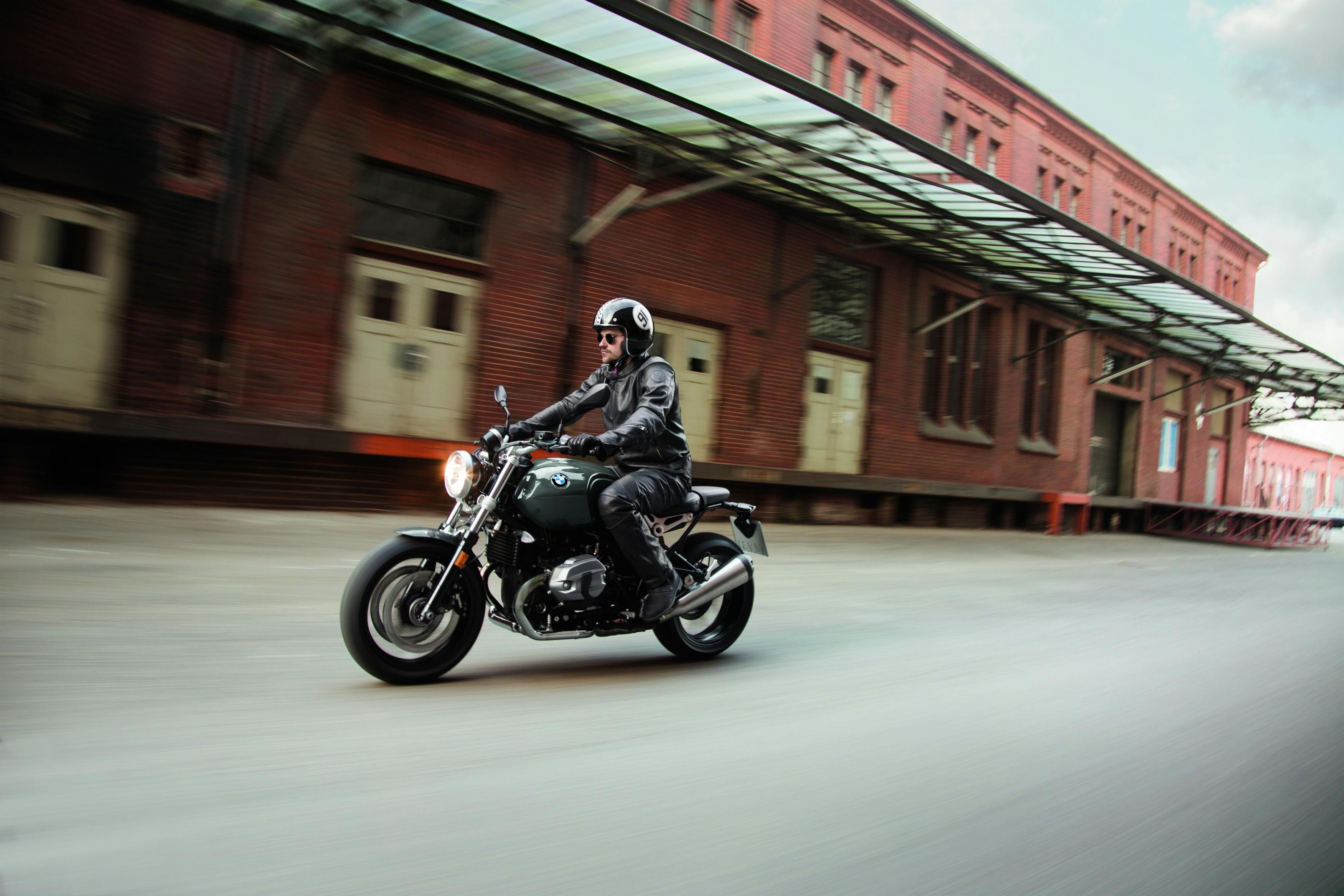 BMW R NINET PURE SPEZIAL being ridden on the road