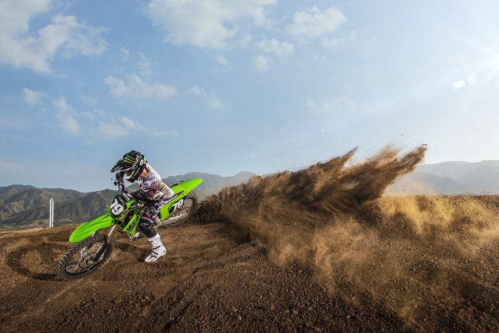 KawasakiI KX250 on off-road track
