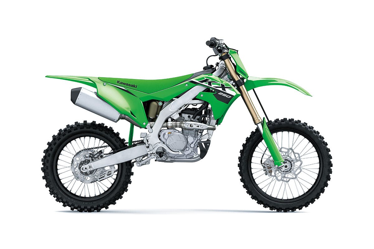 Kawasaki KX250 in lime green colour