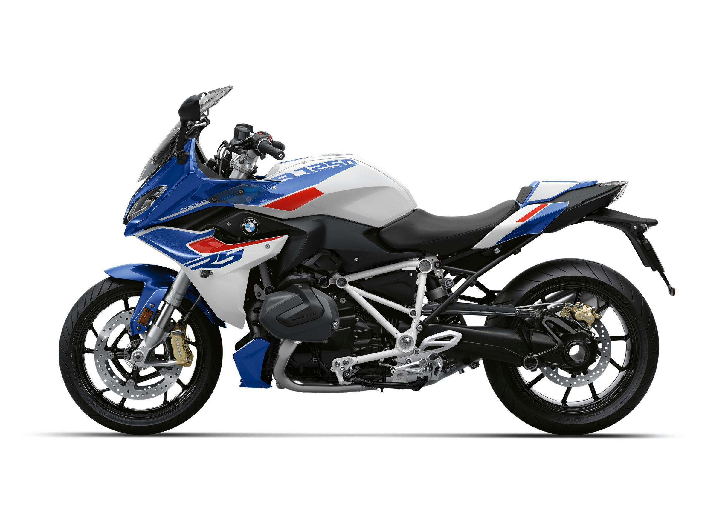BMW R 1250 RS Sport in light white / racing blue metallic / racing red colour