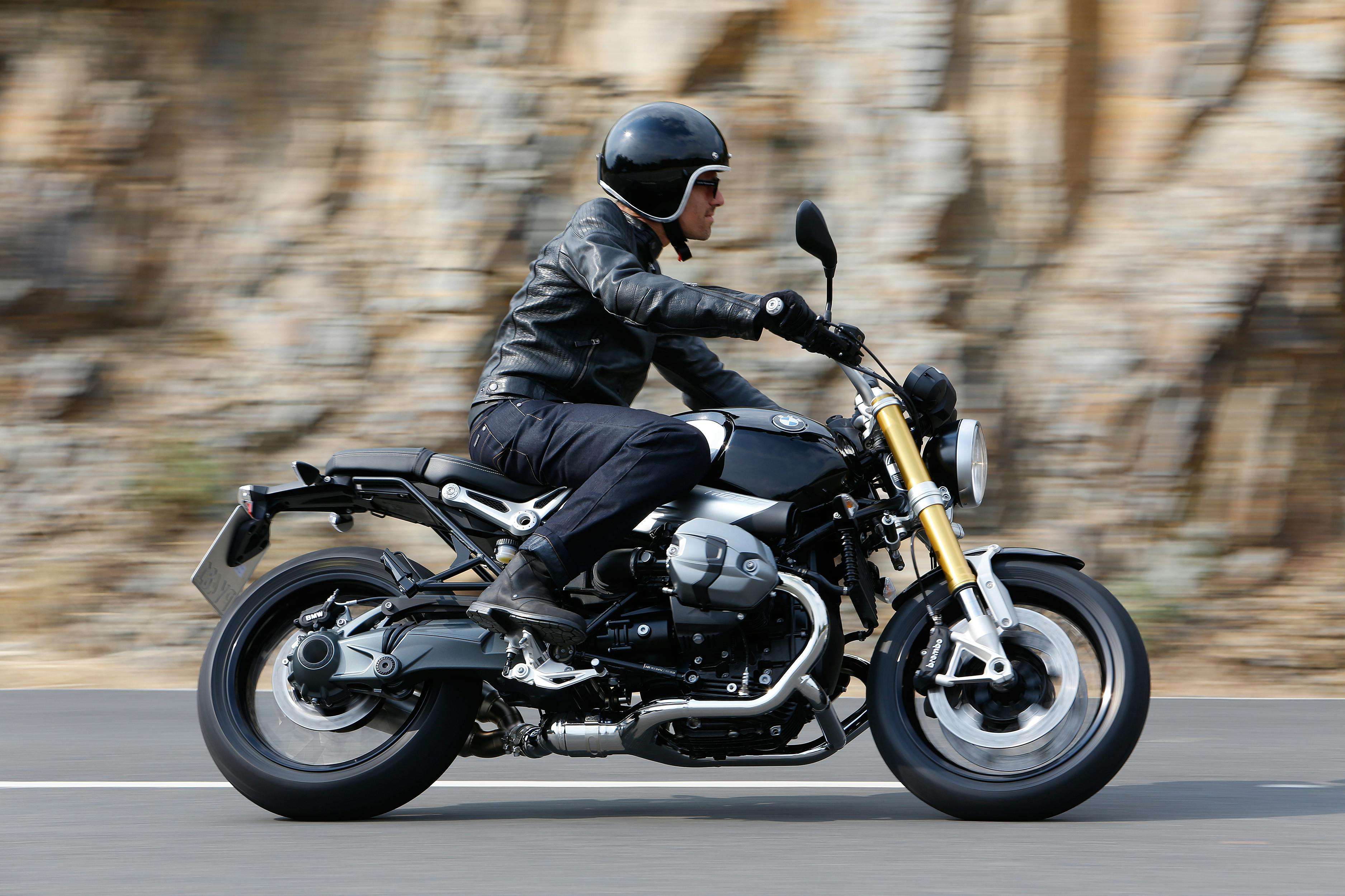 BMW R NINET SPEZIAL being ridden on the road