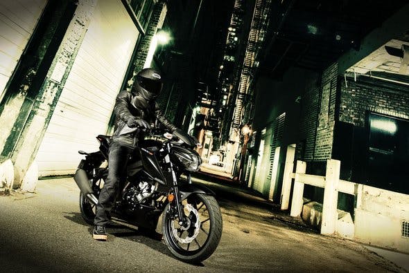 SUZUKI GSX-S125 with a rider