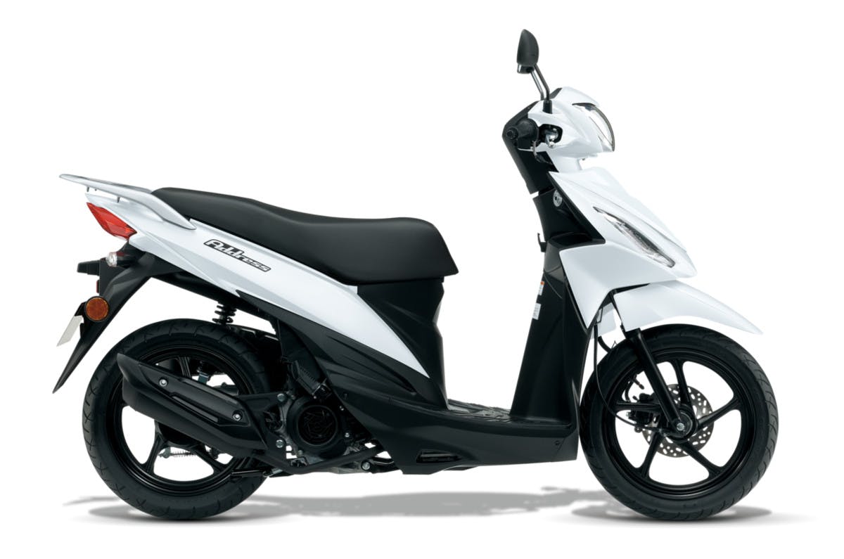 SUZUKI ADDRESS 110 in brilliant white colour