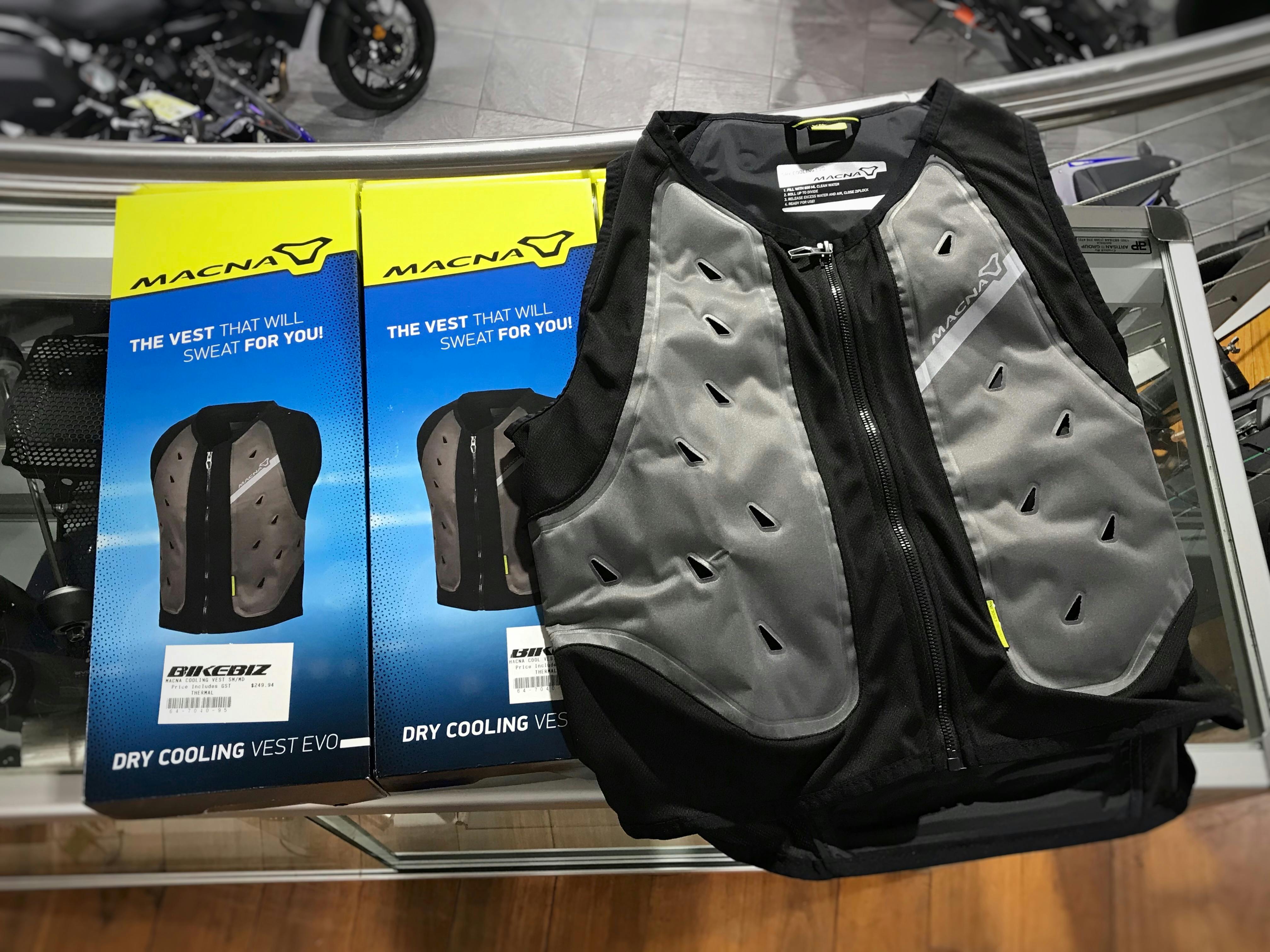 Macna Dry Cooling vest in store at Bikebiz
