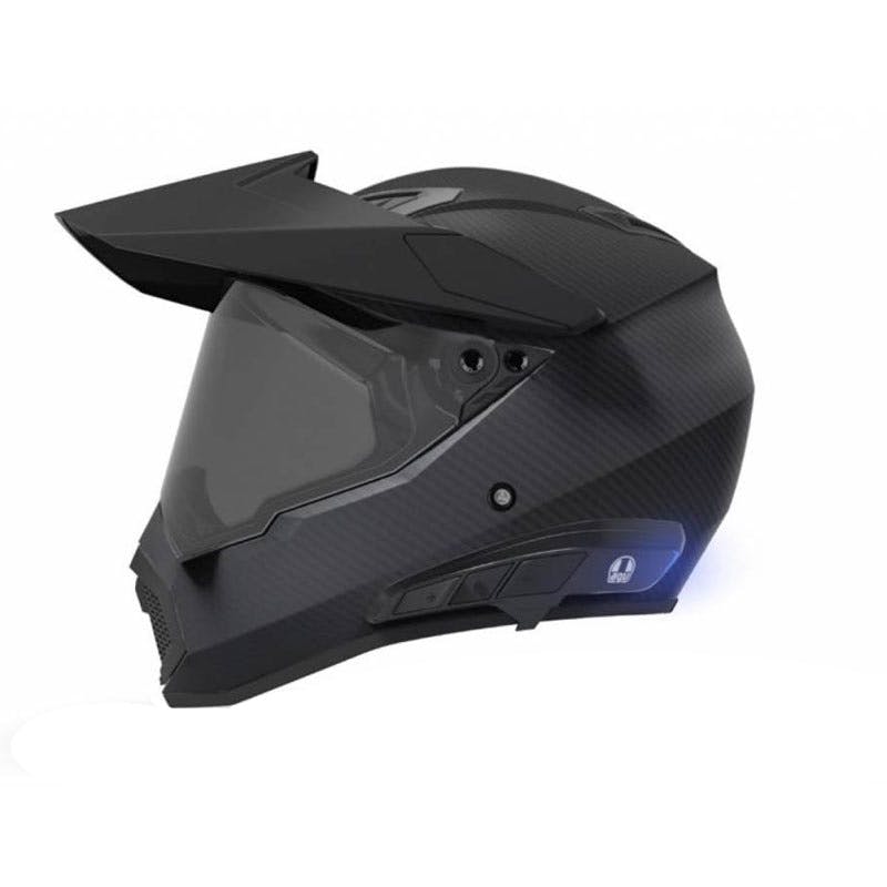 Ark Intercom on AGV AX-9 matte black helmet