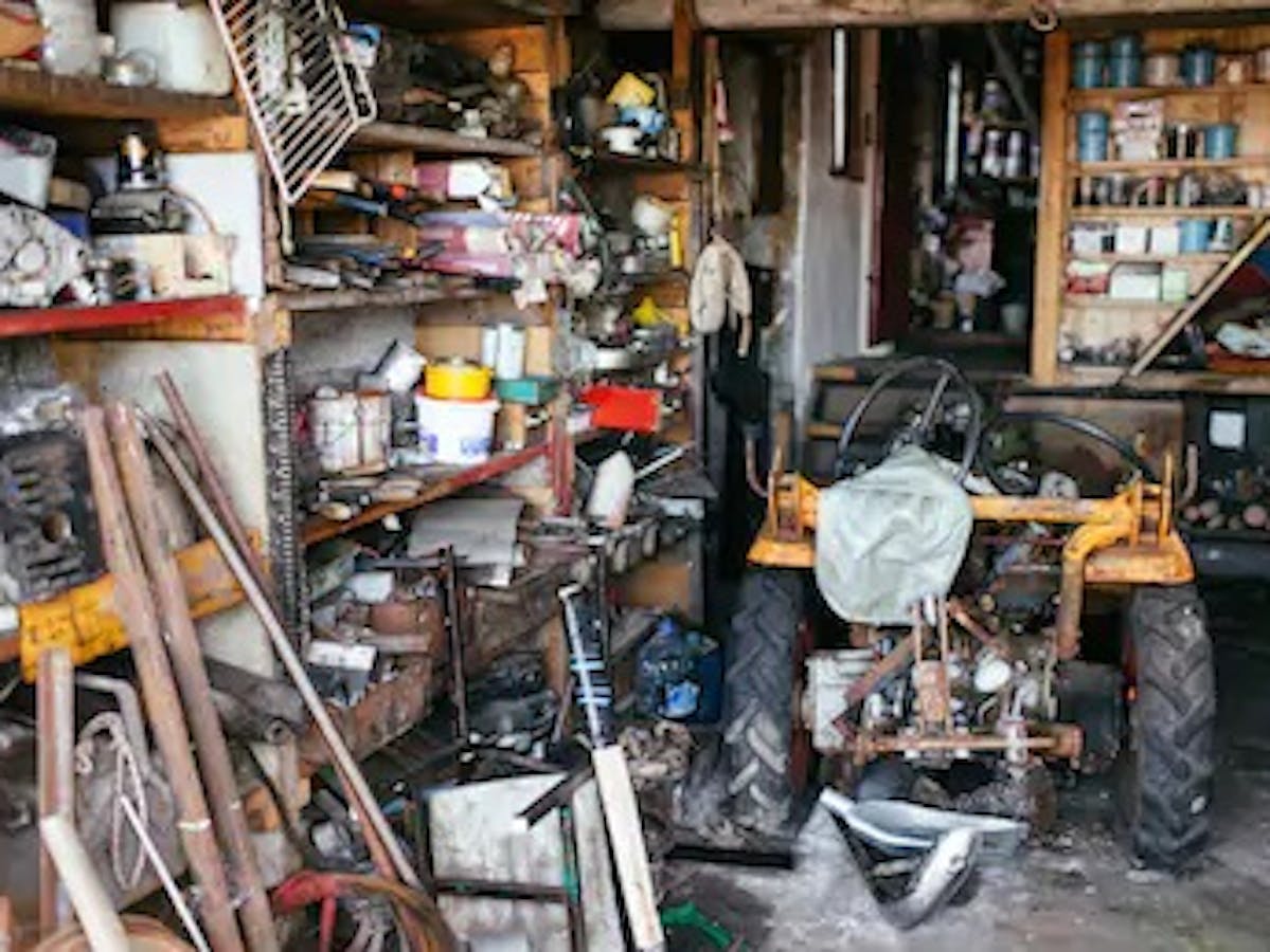 A messy garage