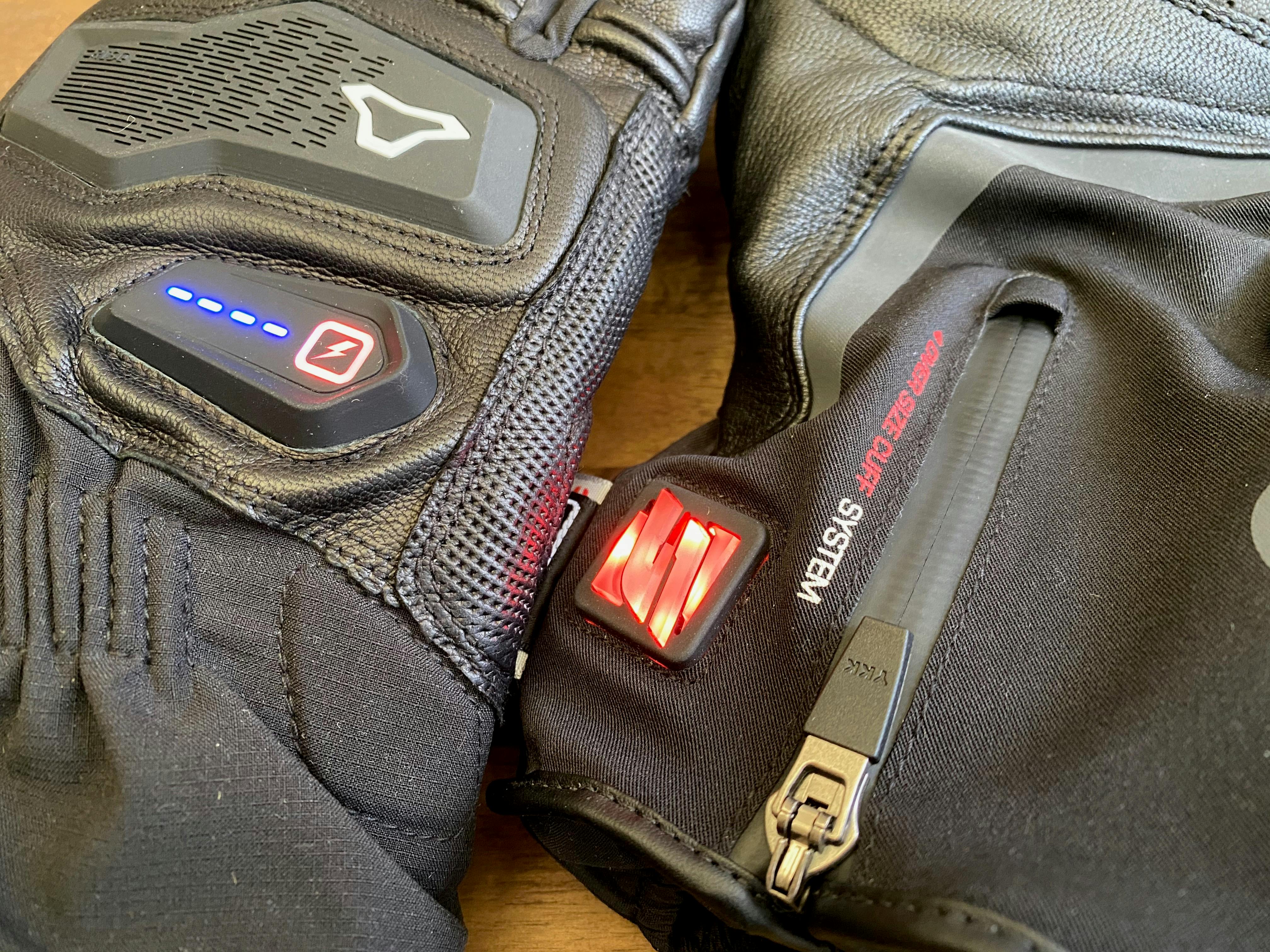 The control buttons side by side on the Five HG-1 glove and the Macna Ion glove