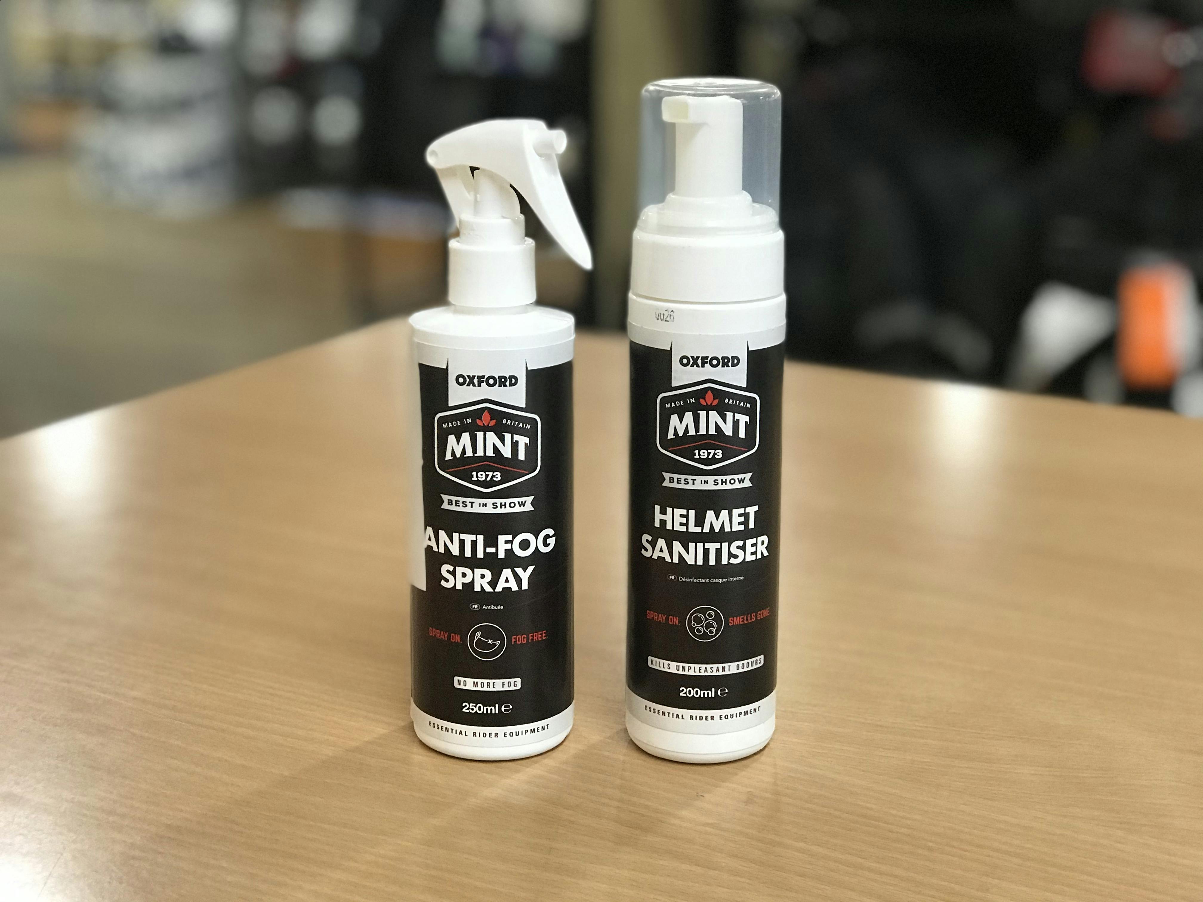 A both each of Mint Anti-Fog Spray & Helmet Sanitiser.