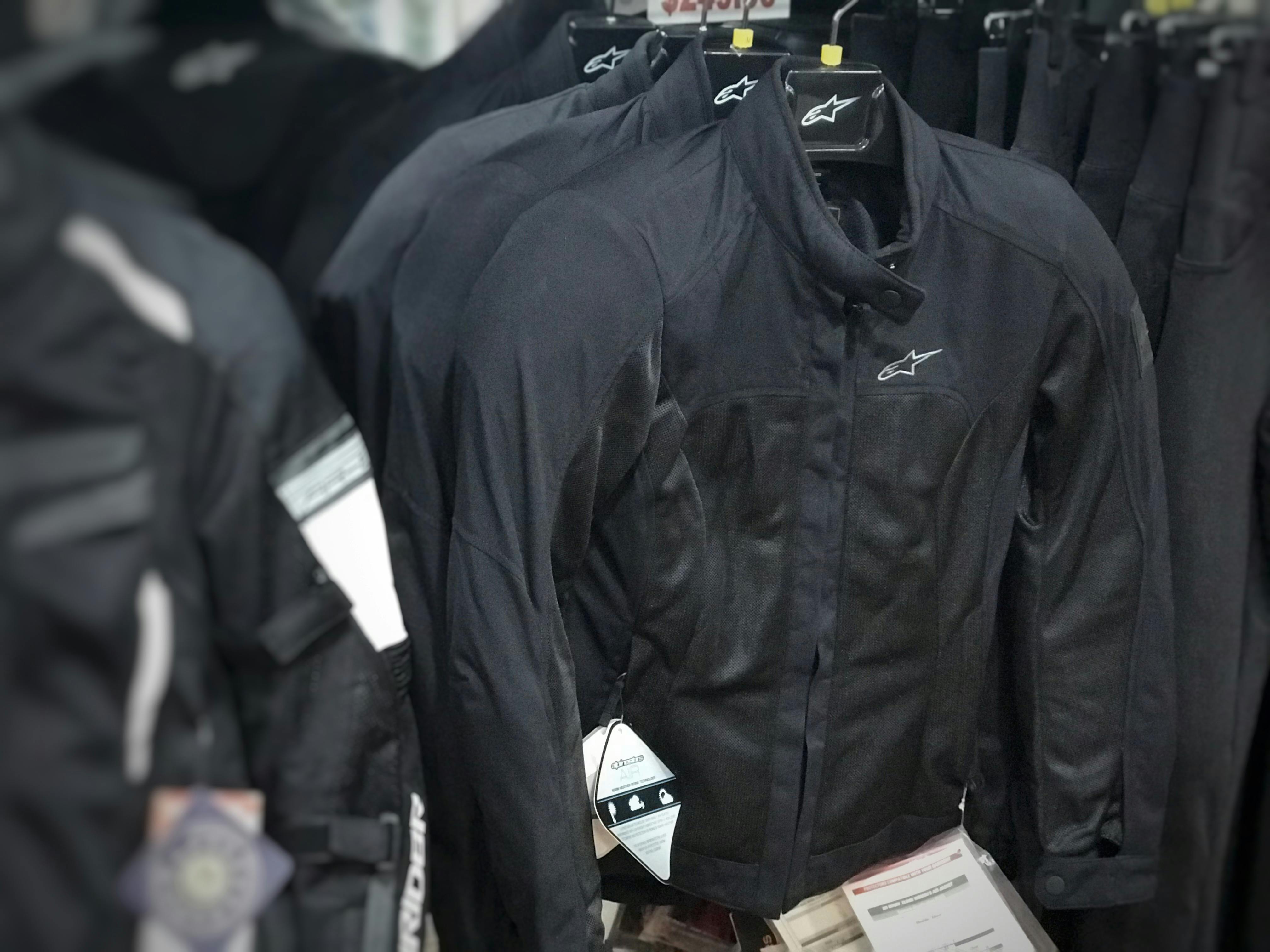 The Stella Eloise jacket in store at Bikebiz in black