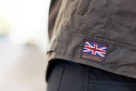 Close up on the logo of a merlin barton jacket