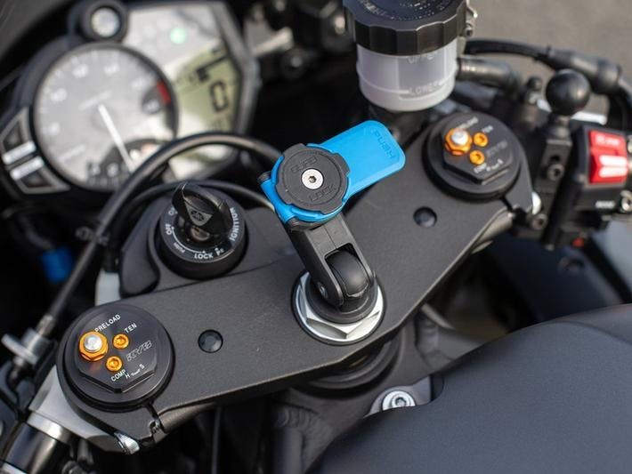 The Fork Stem Mount from Quad Lock on a motorcycle